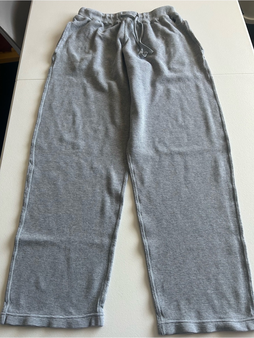 Polo by Ralph Lauren Men's Light Gray Knit Drawstring Joggers